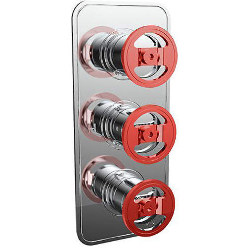 Crosswater UNION Thermostatic Shower Valve (2 Outlets, Chrome & Red).