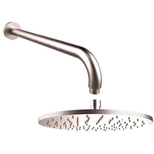 Crosswater UNION 250mm Round Shower Head & Arm (Brushed Nickel).