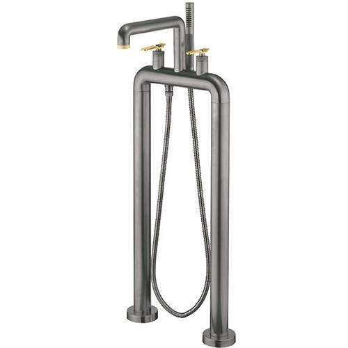 Crosswater UNION Free Standing BSM Tap, Brass Lever Handles (Br Black).