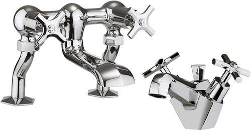 Crosswater Waldorf Basin Mixer & Bath Filler Tap Pack (Chrome).