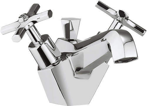 Crosswater Waldorf Basin Mixer Tap With Crosshead Handles.