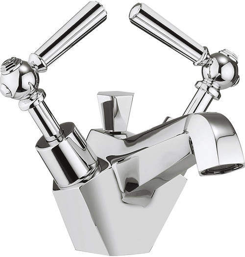 Crosswater Waldorf Basin Mixer Tap With Chrome Lever Handles.