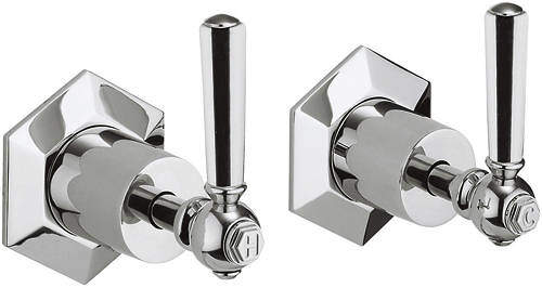 Crosswater Waldorf Stop Taps With Chrome Lever Handles.