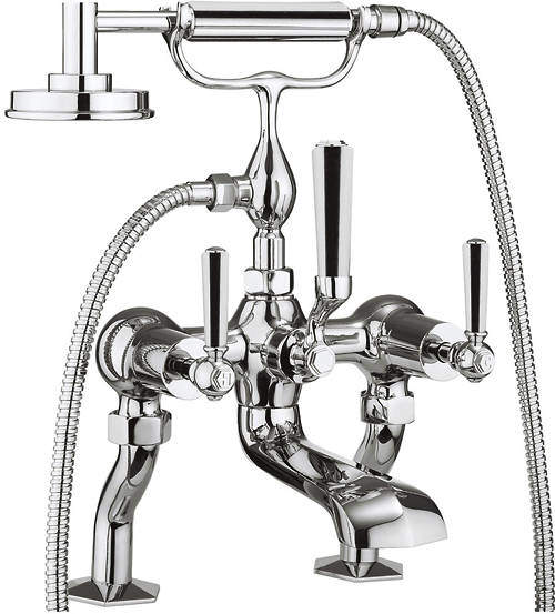 Crosswater Waldorf Bath Shower Mixer Tap With Chrome Lever Handles.