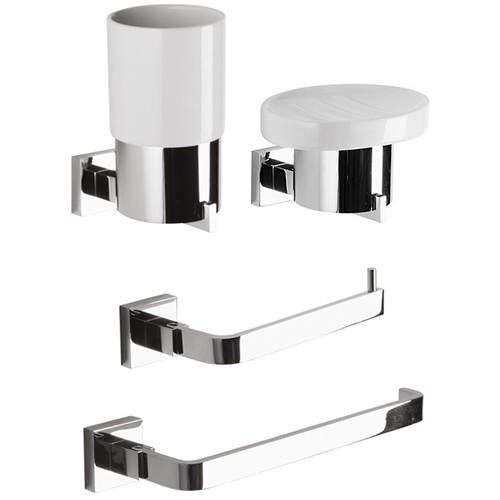 Crosswater Zeya Bathroom Accessories Pack 3 (Chrome).