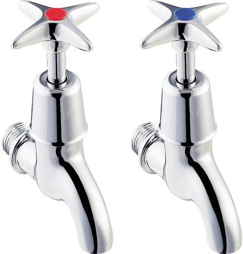 Deva Cross Handle 1/2" Bib Taps (Pair).