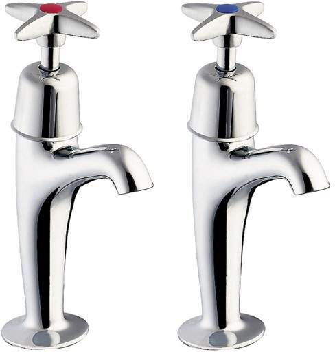 Deva Cross Handle High Neck Sink Taps (Pair).