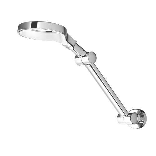 Methven Aurajet Aio Hi-Rise Shower Head & Arm (Chrome & White).