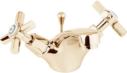 Deva Artesian Mono Basin Mixer Tap With Pop Up Waste (Gold).