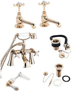 Deva Coronation Bath Tap Pack 2 (Gold).