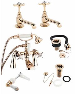 Deva Coronation Bath Tap Pack 4 (Gold).