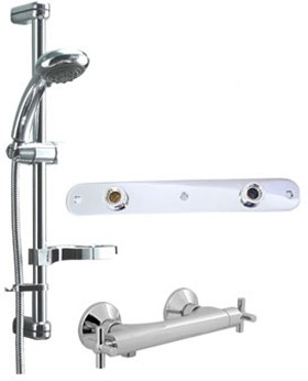 Deva Combi Expression Thermostatic Bar Shower Kit & Wall Plate (Chrome).