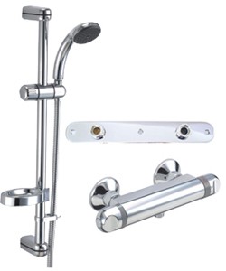 Deva Response Thermostatic Low Pressure Bar Shower Kit & Wall Plate.