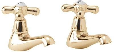 Deva Consort Basin Taps (Pair, Gold).