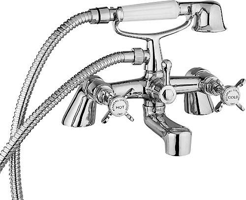 Deva Coronation 3/4" Bath Shower Mixer Tap With Shower Kit (Chrome).