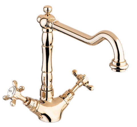 Deva Coronation Coronation Mono Sink Mixer with Swivel Spout (Gold)