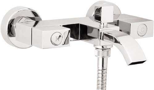 Deva Edge Wall Mounted Bath Shower Mixer Tap With Shower Kit.