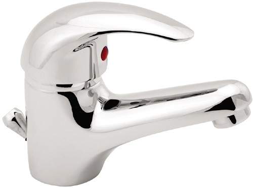 Deva Eider Mono Basin Mixer Tap With Pop Up Waste (Chrome).