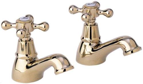 Deva Empire Basin Taps (Pair, Gold).