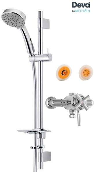 Deva Envy Exposed Thermostatic Shower Valve, Multi Mode Kit & Regulator.