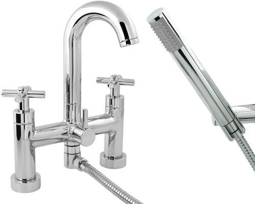 Deva Expression Deck Mounted Bath Shower Mixer Tap With Shower Kit.