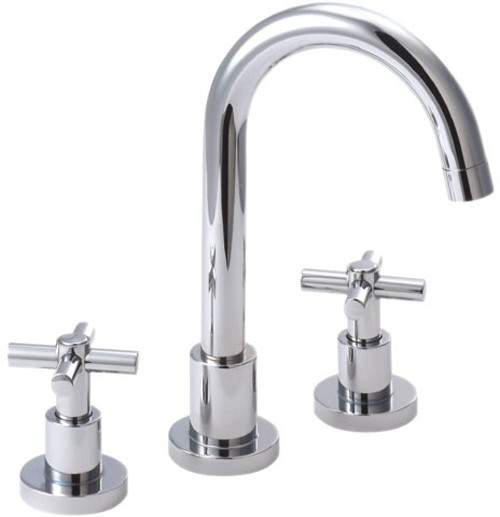 Deva Expression 3 Hole Basin Mixer Tap With Swivel Spout And Pop Up Waste.