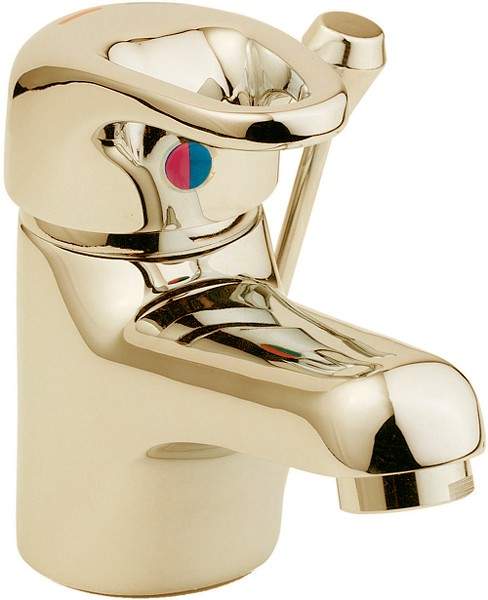 Deva Excel Mono Basin Mixer Tap With Side Pop Up Waste (Gold).