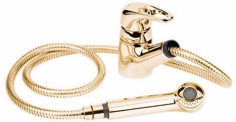 Deva Excel Single Lever Sink Mixer with Pull Out Rinser (Gold)