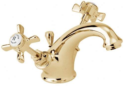 Deva Imperial Mono Basin Mixer Tap With Pop Up Waste (Gold).