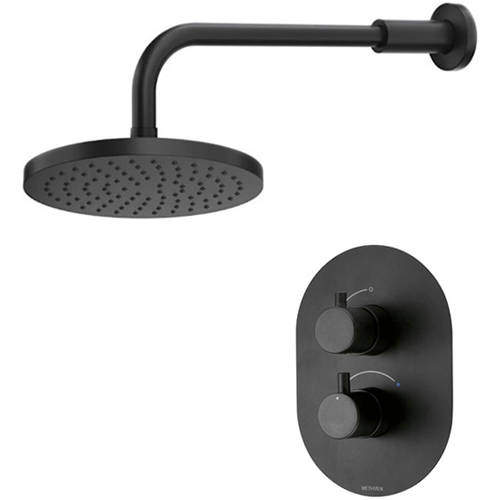 Methven Kaha Concealed Thermostatic Mixer Shower Pack (Matt Black).