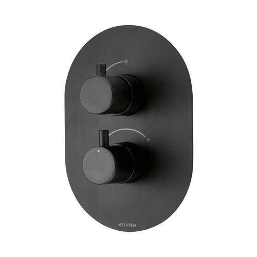 Methven Kaha Concealed Thermostatic Mixer Shower Valve (Black, 1 Outlet).