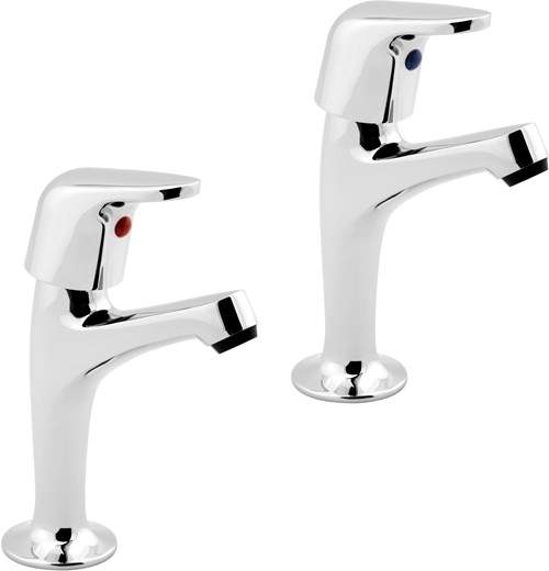 Deva Reva High Neck Sink Taps (Pair, Chrome).