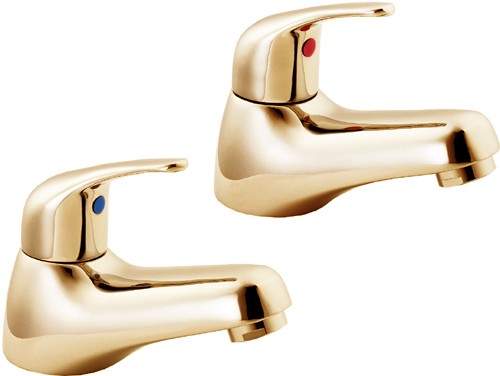 Deva Revelle Basin Taps (Pair, Gold).