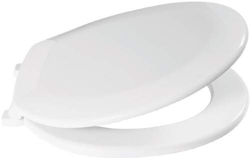 Deva Toilet Seats Soft Close Toilet Seat (White, Plastic).