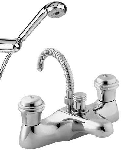 Deva Senate Bath Shower Mixer Tap With Shower Kit (Chrome).