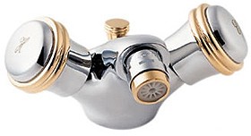 Deva Senate Mono Bidet Mixer Tap With Pop Up Waste (Chrome And Gold).