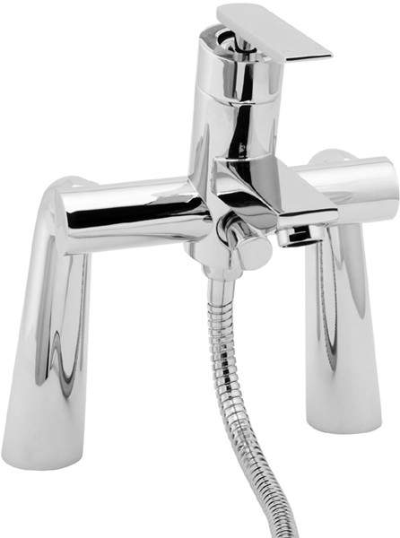 Deva Sesto Bath Shower Mixer Tap With Shower Kit And Wall Bracket (Chrome).