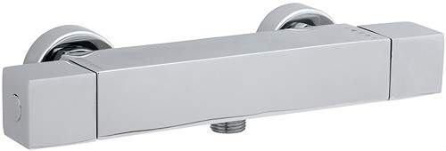 Deva Edge Modern Thermostatic Square Shower Valve (Chrome).