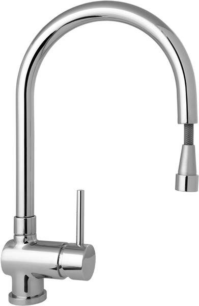 Deva Concept Mono Sink Mixer Tap With Pull Out Rinser And Swivel Spout.