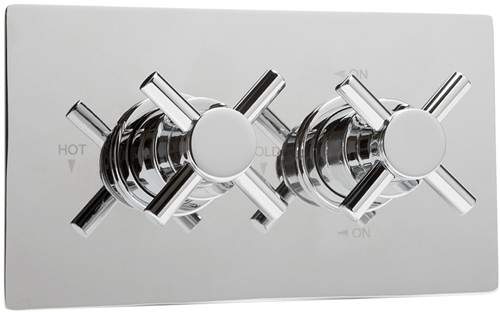 Deva DTV2 Thermostatic TMV2 1/2" Twin Concealed Shower Valve (Chrome).