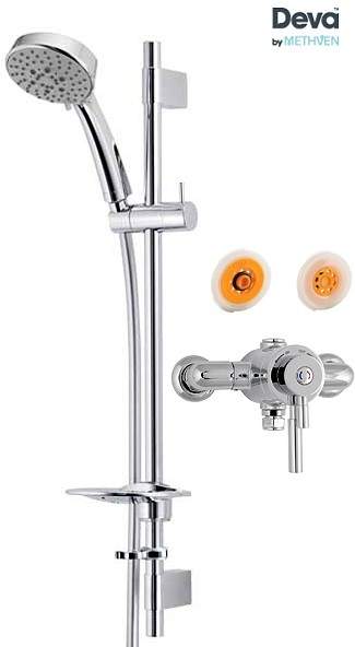 Deva Vision Exposed Thermostatic Shower Valve, Multi Mode Kit & Regulator.