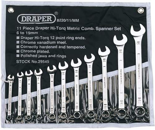 Draper Tools 11 Piece Metric Spanner Set.