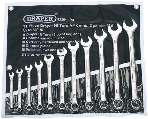 Draper Tools 11 Piece Imperial Spanner Set.