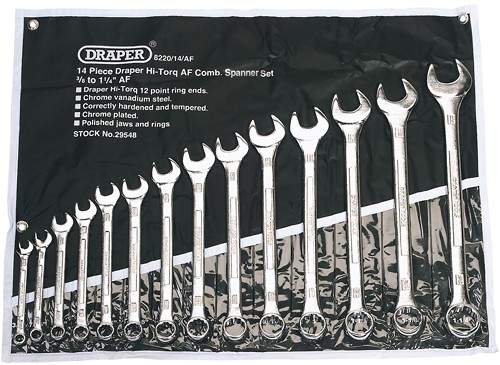 Draper Tools 14 Piece Imperial Spanner Set.