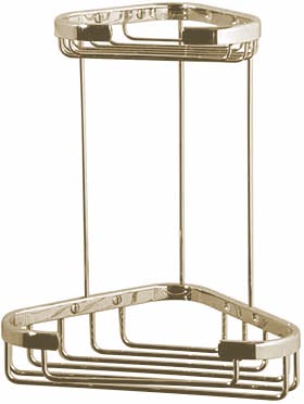 Geesa Standard Corner Double Soap & Bottle Holder 175x175mm (Gold)