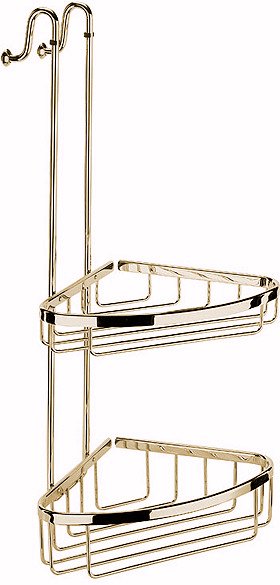 Geesa Caddy Large Corner Hanging Basket (Gold, Left Hand)