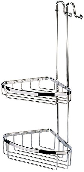 Geesa Caddy Large Corner Hanging Basket (Chrome, Right Hand)