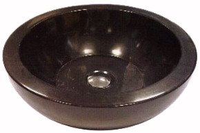 Vado Glacier black free-standing stone basin. 450x145mm.