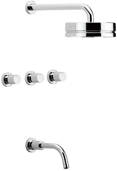 Vado Ixus Wall Mounted Concealed 5 Hole Bath Shower Mixer Set.