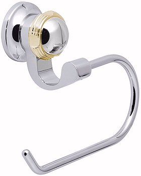 Vado Nautiq Toilet Roll Holder with Gold Trim.